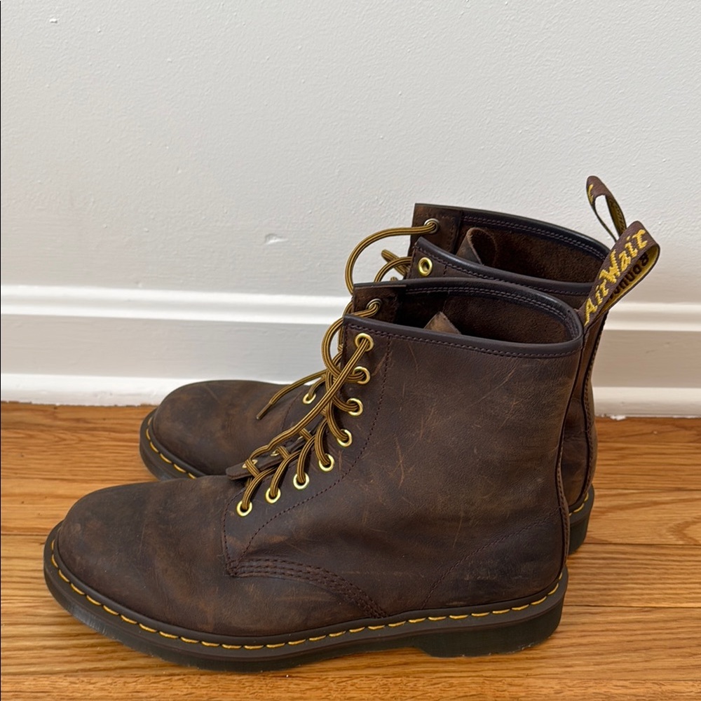 Doc Martens 1460 Men's Brown Leather Boots Size 12